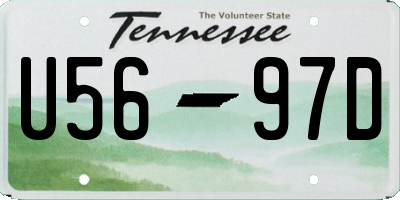 TN license plate U5697D