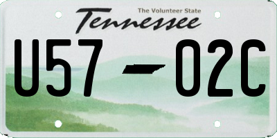 TN license plate U5702C