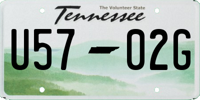 TN license plate U5702G