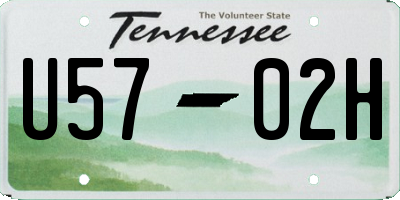 TN license plate U5702H