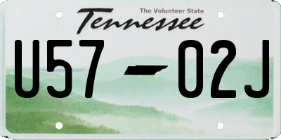 TN license plate U5702J