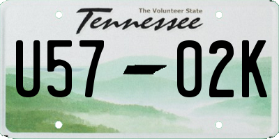 TN license plate U5702K