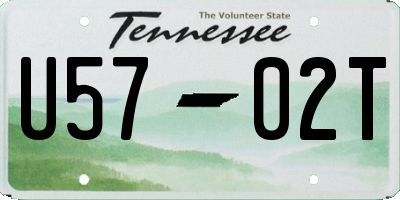 TN license plate U5702T