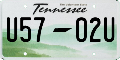 TN license plate U5702U