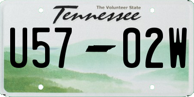 TN license plate U5702W