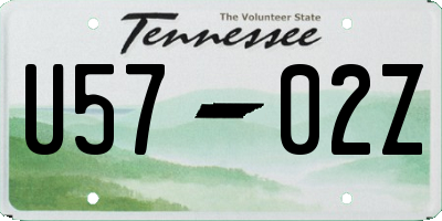 TN license plate U5702Z