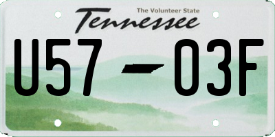 TN license plate U5703F