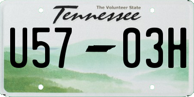 TN license plate U5703H