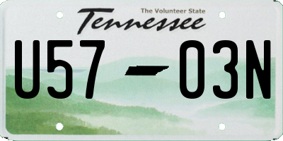 TN license plate U5703N