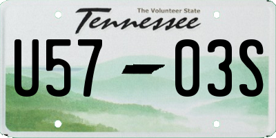 TN license plate U5703S