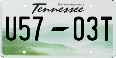 TN license plate U5703T