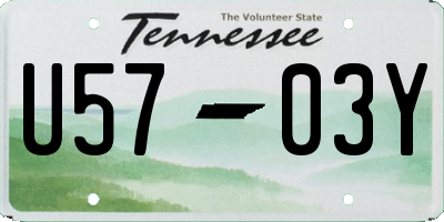 TN license plate U5703Y
