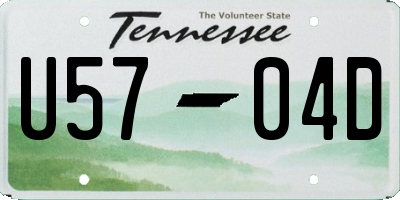 TN license plate U5704D