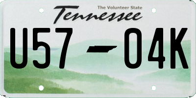 TN license plate U5704K