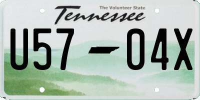TN license plate U5704X