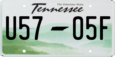 TN license plate U5705F