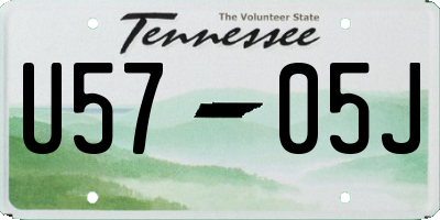 TN license plate U5705J