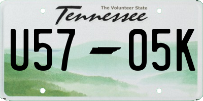TN license plate U5705K