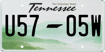 TN license plate U5705W