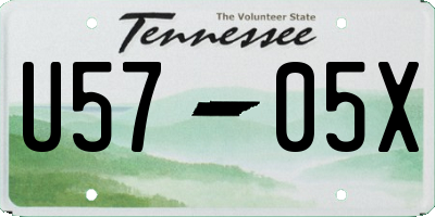 TN license plate U5705X