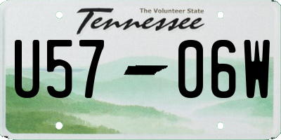 TN license plate U5706W