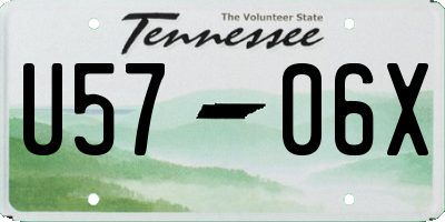 TN license plate U5706X