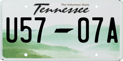TN license plate U5707A
