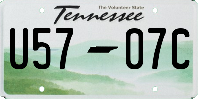 TN license plate U5707C