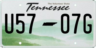 TN license plate U5707G