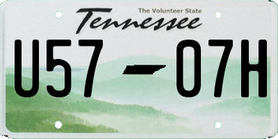 TN license plate U5707H