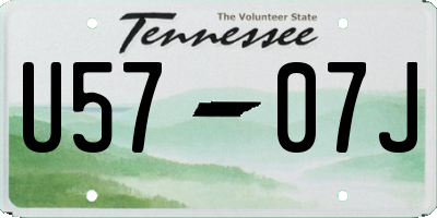 TN license plate U5707J