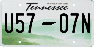 TN license plate U5707N