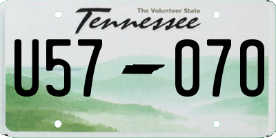 TN license plate U5707O
