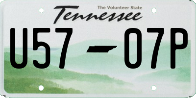 TN license plate U5707P