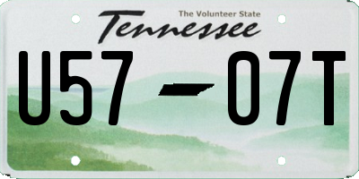 TN license plate U5707T