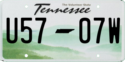 TN license plate U5707W