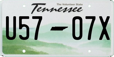 TN license plate U5707X