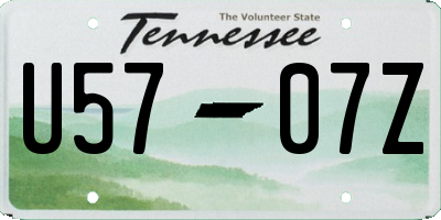 TN license plate U5707Z