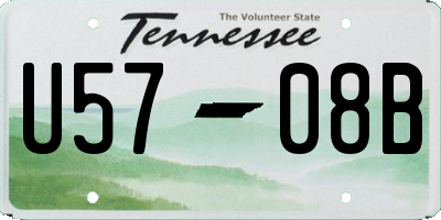 TN license plate U5708B