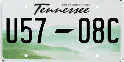 TN license plate U5708C