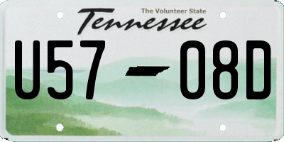 TN license plate U5708D