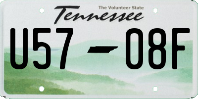 TN license plate U5708F