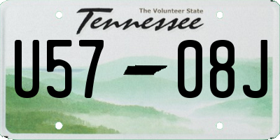 TN license plate U5708J