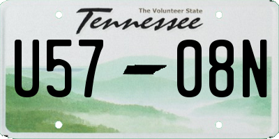 TN license plate U5708N