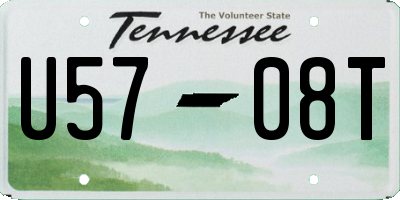 TN license plate U5708T