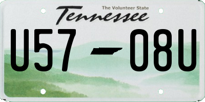 TN license plate U5708U