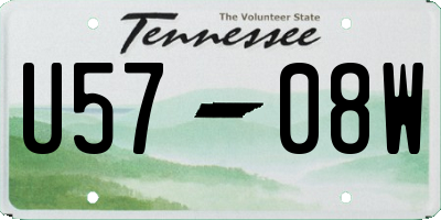 TN license plate U5708W