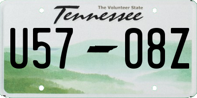 TN license plate U5708Z