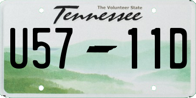 TN license plate U5711D