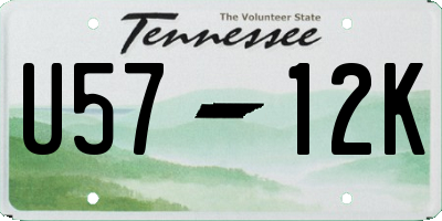 TN license plate U5712K
